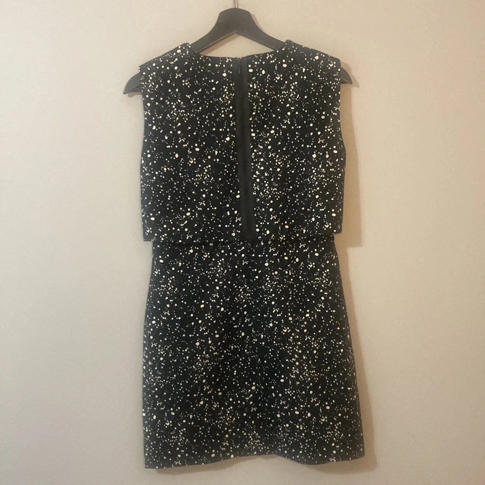 Kate Spade shift dress. Black with white polka dot splatter design. - Picture 3 of 7